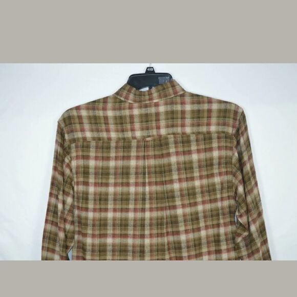 WOVERINE PLAID SOFT COTTON BROWN RED LONG SLEEVE S - Picture 5 of 8